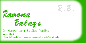 ramona balazs business card